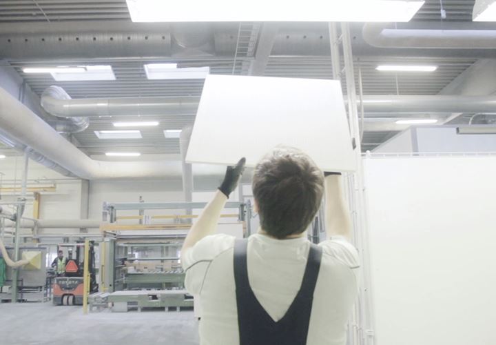 KNAUF CEILING SOLUTIONS - Dalle de plafond Cortega board blanc 600x600x15mm  ref. BP770M4C