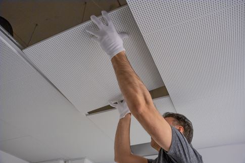 Demountable acoustic t-grid ceilings